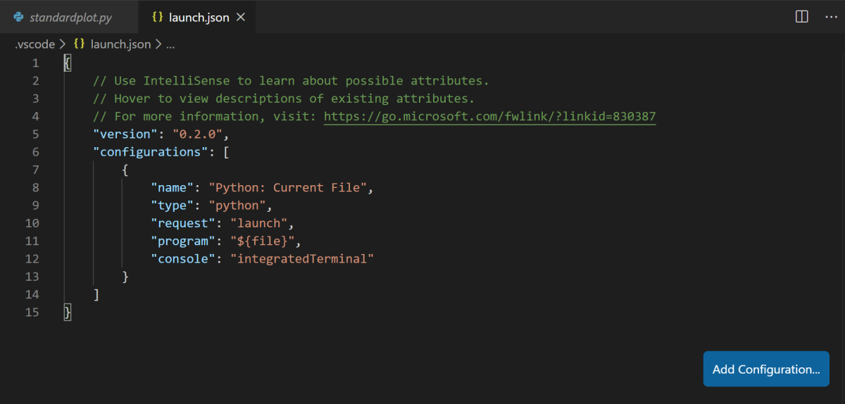 Configuration json